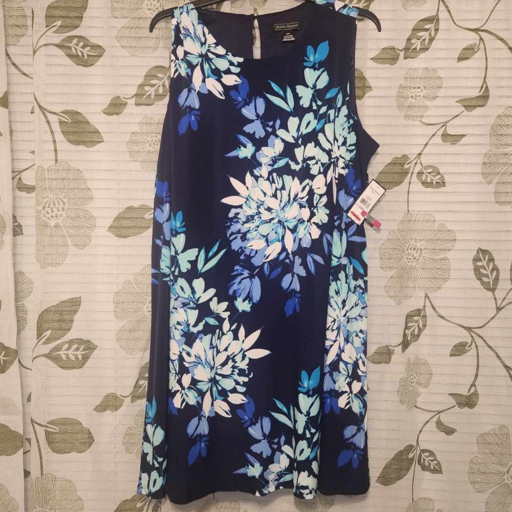 NWT Jessica Howard Sleeveless 22W Blue Dress NWT